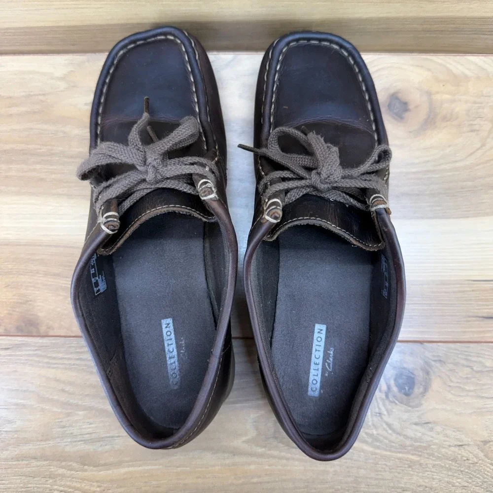Clarks Collection Wallabees‎ Chukka Boots Womens 7.5 M Brown Leather Square Toe